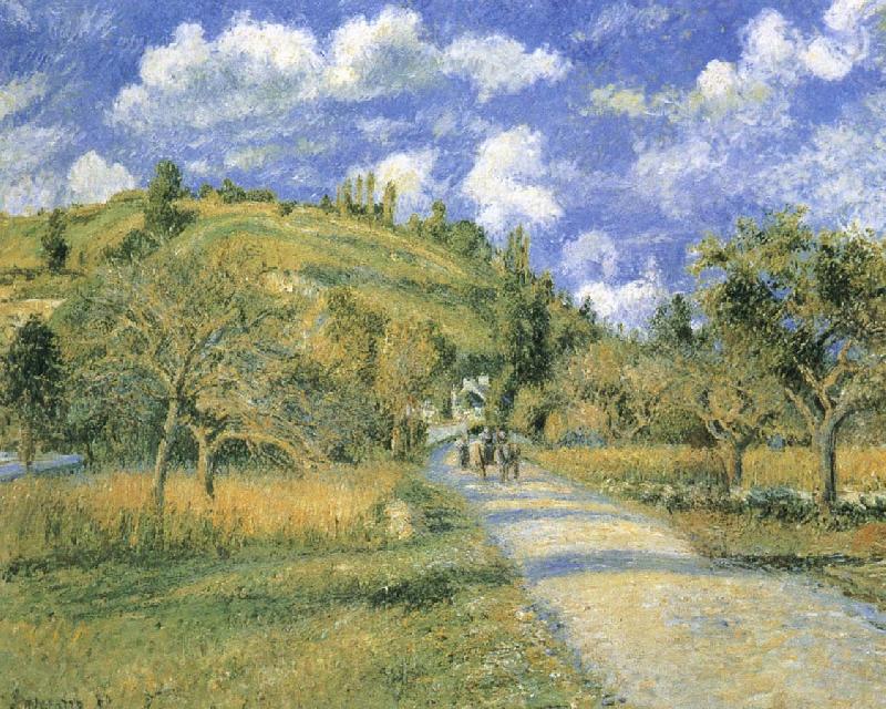 Camille Pissarro Road and hills Norge oil painting art